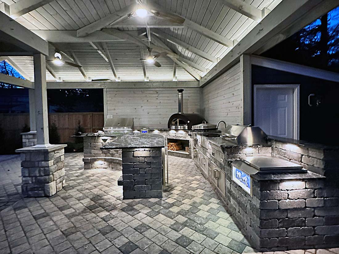 Outdoor kitchen with smoker sale
